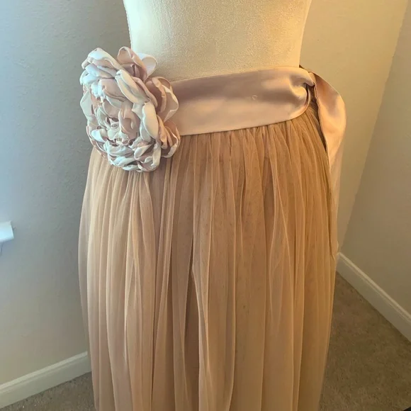 CUSTOM Taupe Tulle Ballet Style Skirt - Size Large Petite - Picture 4 of 5
